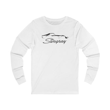 Unisex Corvette C3 Stingray Silhouette Long Sleeve Tee, Graphic T-Shirt, Gift for Him, Gift for Her, Bella+Canvas, Soft Shirt