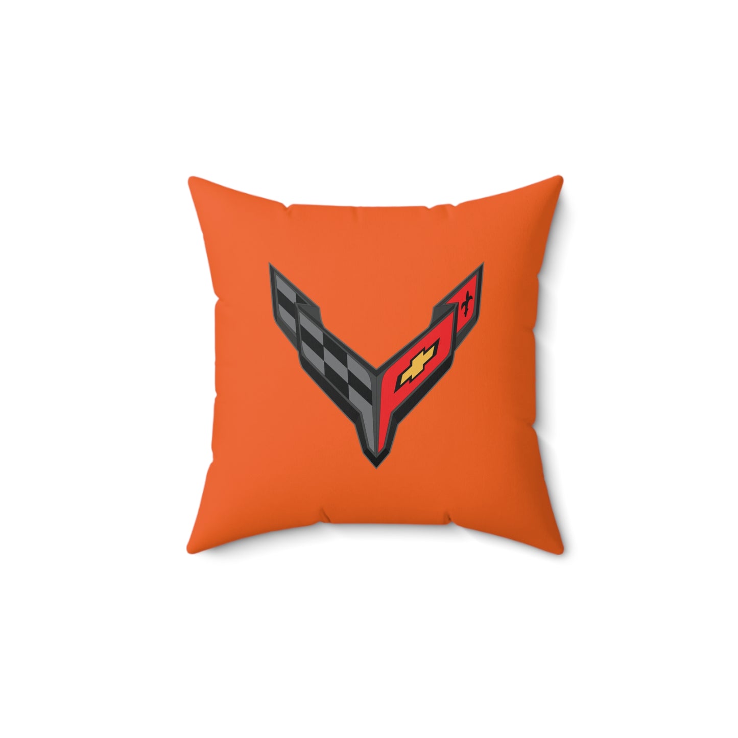 Corvette C8 Throw Pillow, Home Accessories , Mancave Decor, Man Cave, Square Pillow, Polyester, Couch and Bedding, C8 Logo, C8 Emblem
