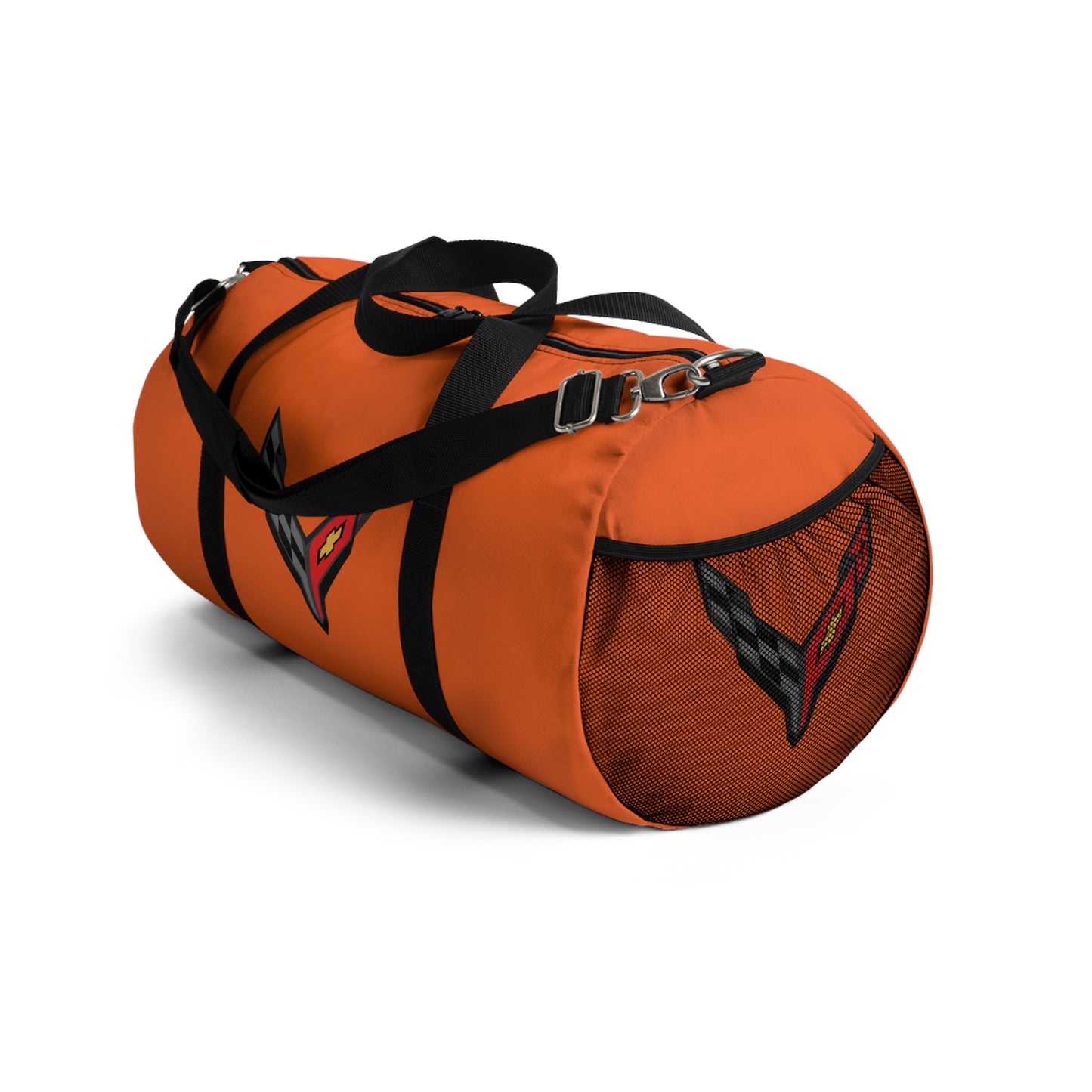 Orange Corvette Duffel Bag, C8 Logo, Gym Bag, Travel Bag, Gifts for Car Guys, Gifts for Car Girls, Corvette Merch, Overnight Duffel