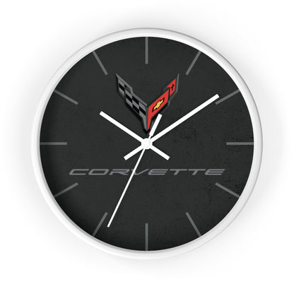 Corvette C8 Wall Clock, Racing Home Decor, Gift for Him, Man Cave Clock, Corvette Merchandise, Mancave Gift, Clocks