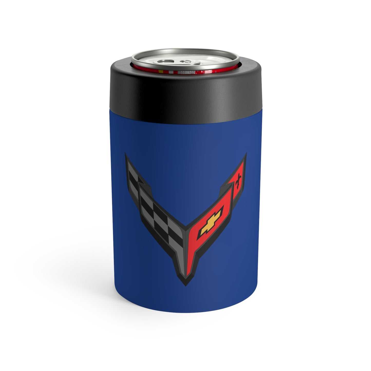 Corvette C8 Blue Can Coozie for Fans, Beer and Soda Holder, Drink Insulator, Gift for Car Enthusiasts, Racing Events, Tailgating, C8 Logo
