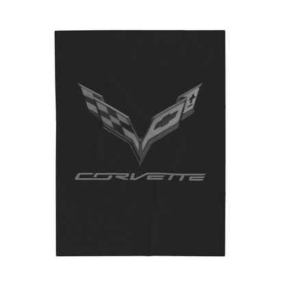 Corvette Blackout Blanket, C7 Corvette Gifts, Soft Blankets, Corvette Logo, Velveteen Blanket, Car Guy Gifts, Car Girl Gifts