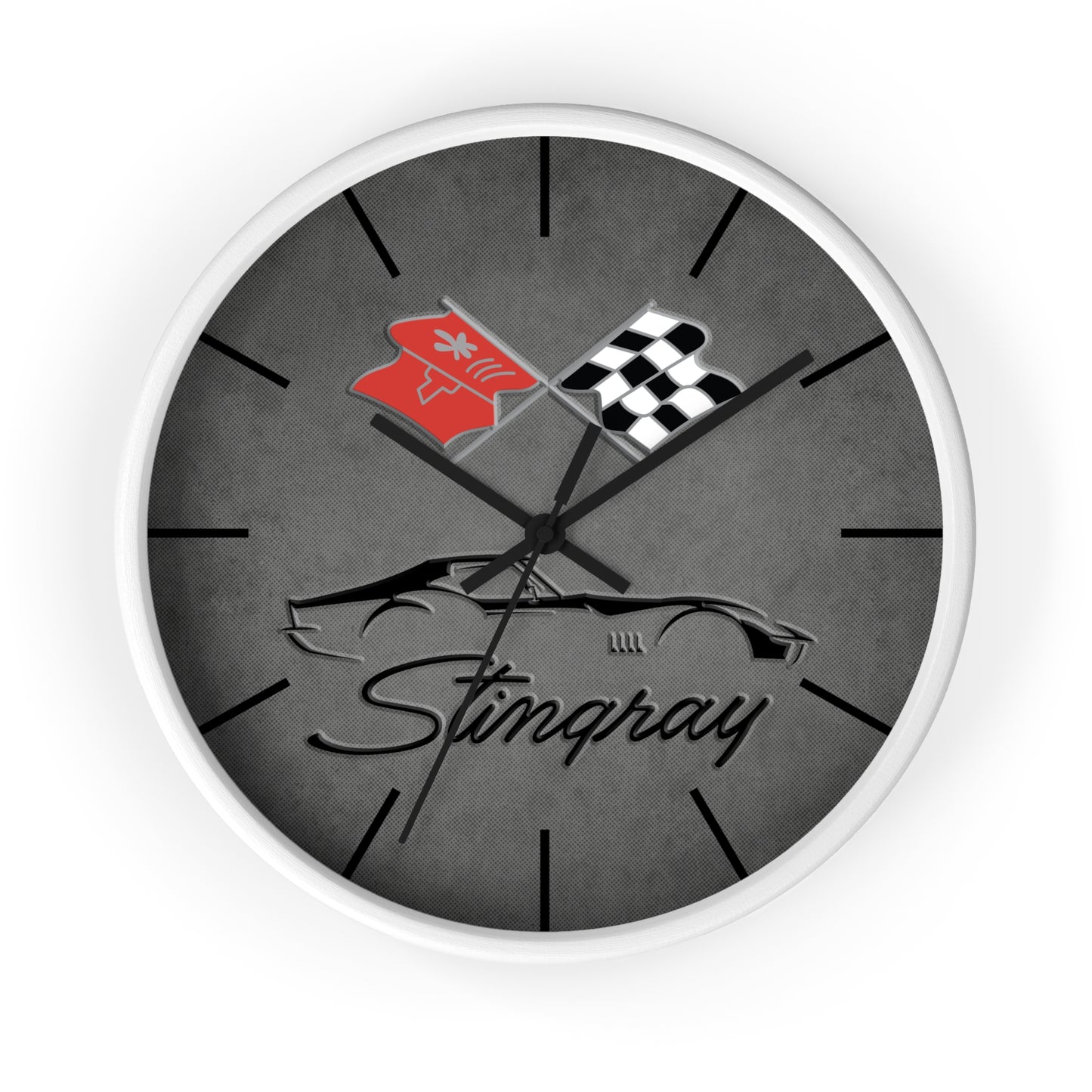 Corvette C3 Stingray Illustrated Wall Clock, Racing Home Decor, Gift for Him, Man Cave Clock, Corvette Merchandise, Mancave Gift, Clocks