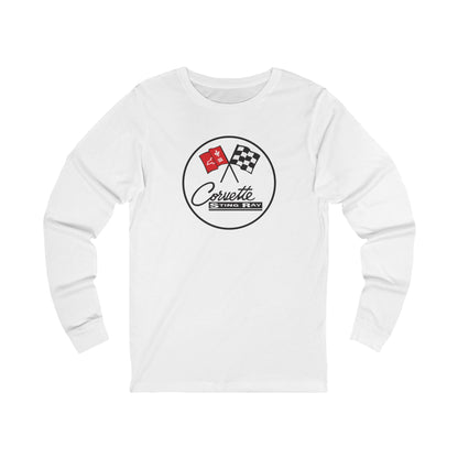 Unisex Corvette C2 Stingray Silhouette Long Sleeve Tee, Graphic T-Shirt, Gift for Him, Gift for Her, Bella+Canvas, Soft Shirt