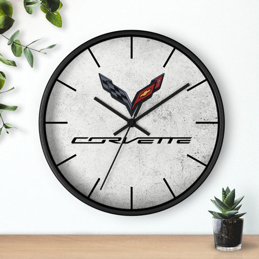 Corvette C7 Wall Clock, Racing Home Decor, Gift for Him, Man Cave Clock, Corvette Merchandise, Mancave Gift, Clocks