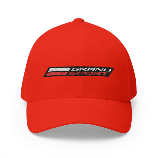 Corvette Grand Sport Baseball Cap, Flexfit Hat, Stretchy Band, Black Hat, Corvette Gear, Embroidery