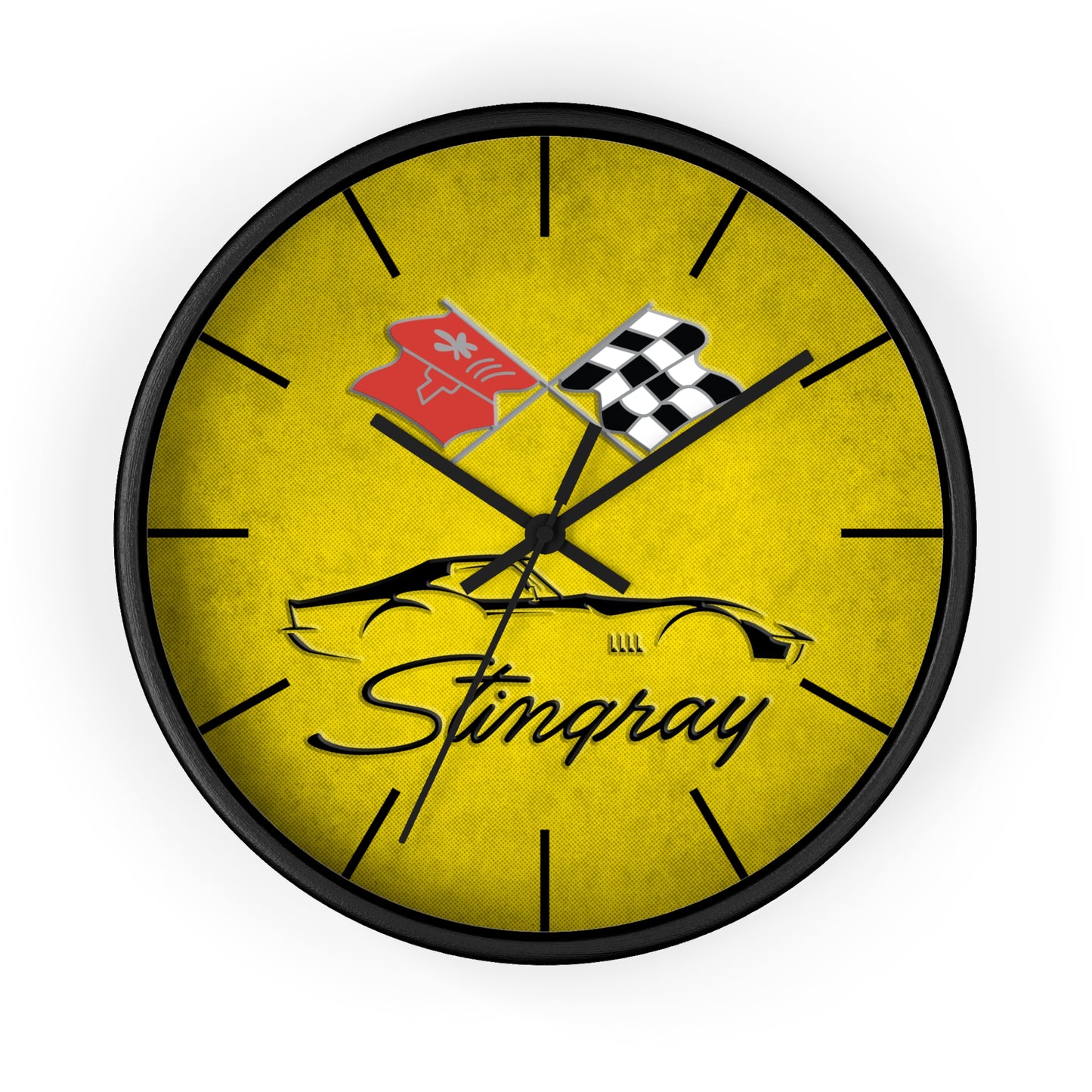 Corvette C3 Stingray Illustrated Wall Clock, Racing Home Decor, Gift for Him, Man Cave Clock, Corvette Merchandise, Mancave Gift, Clocks