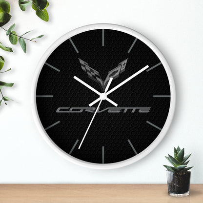 Corvette C7 Logo Blackout Wall Clock