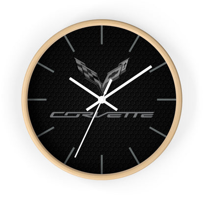 Corvette C7 Logo Blackout Wall Clock