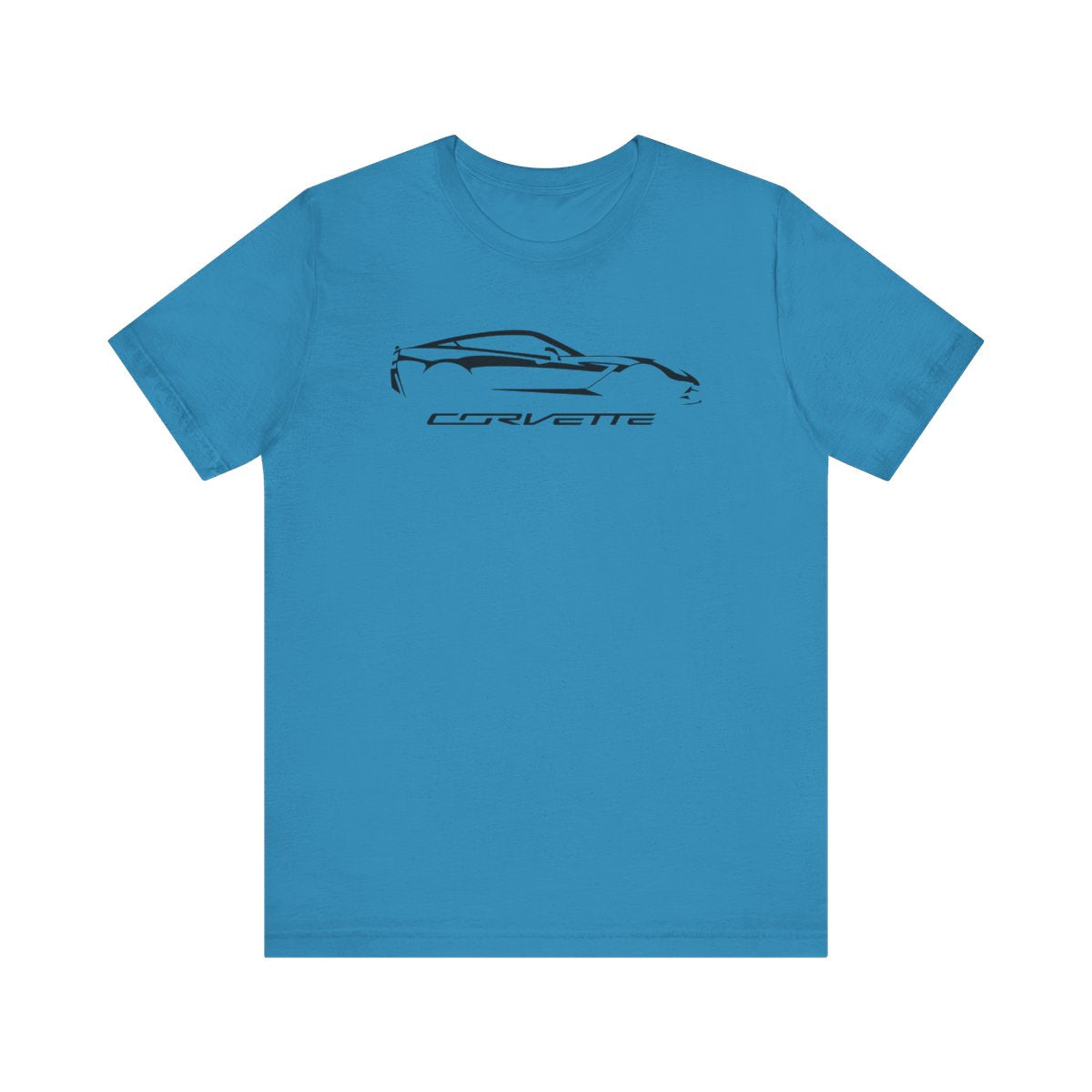 Corvette C7 Logo Black Edition Silhouette Graphict T-Shirt White