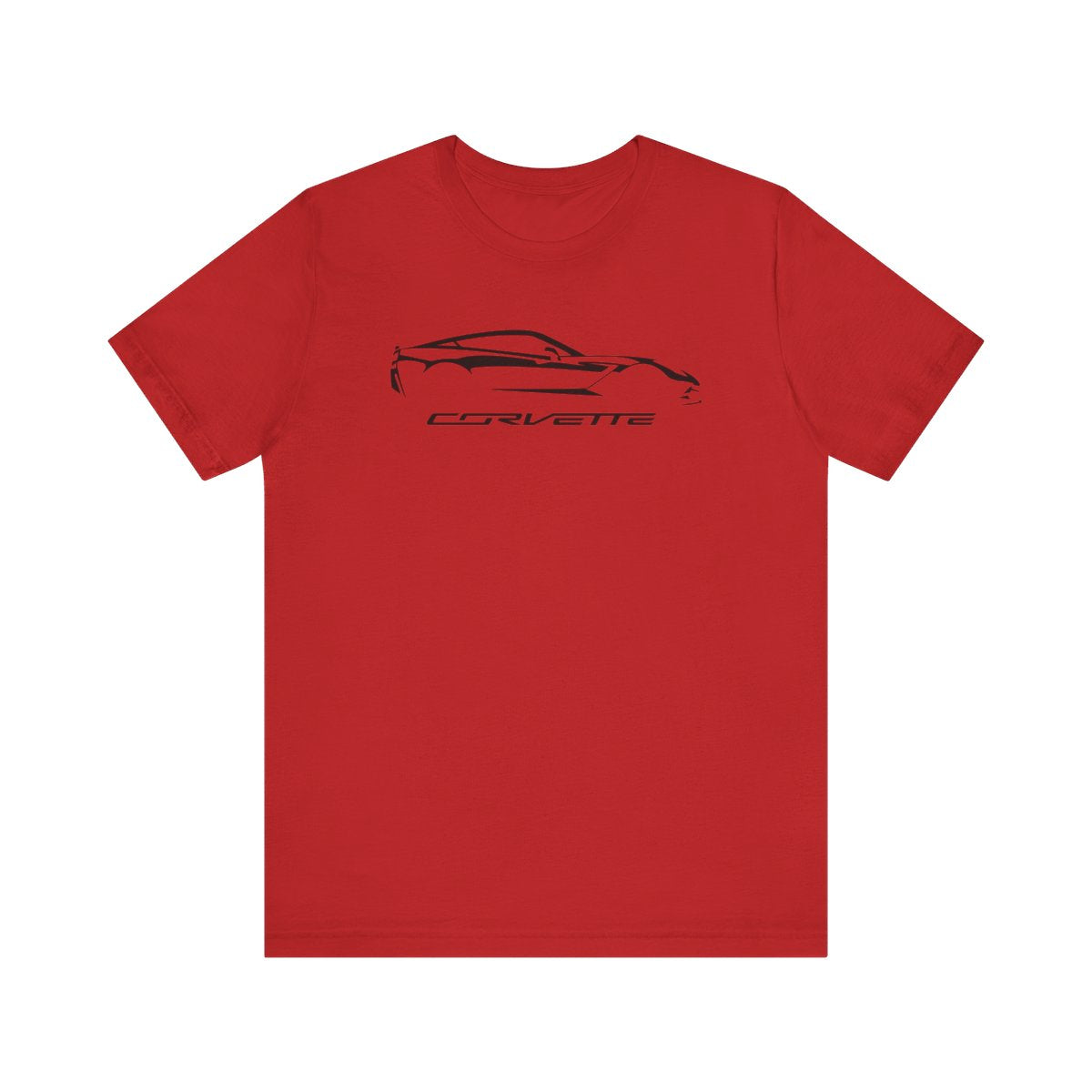 Corvette C7 Logo Black Edition Silhouette Graphict T-Shirt White