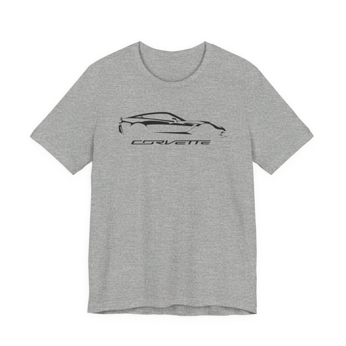 Corvette C7 Logo Black Edition Silhouette Graphict T-Shirt White