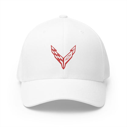 Corvette C8 Logo Red Edition  Baseball Cap Black