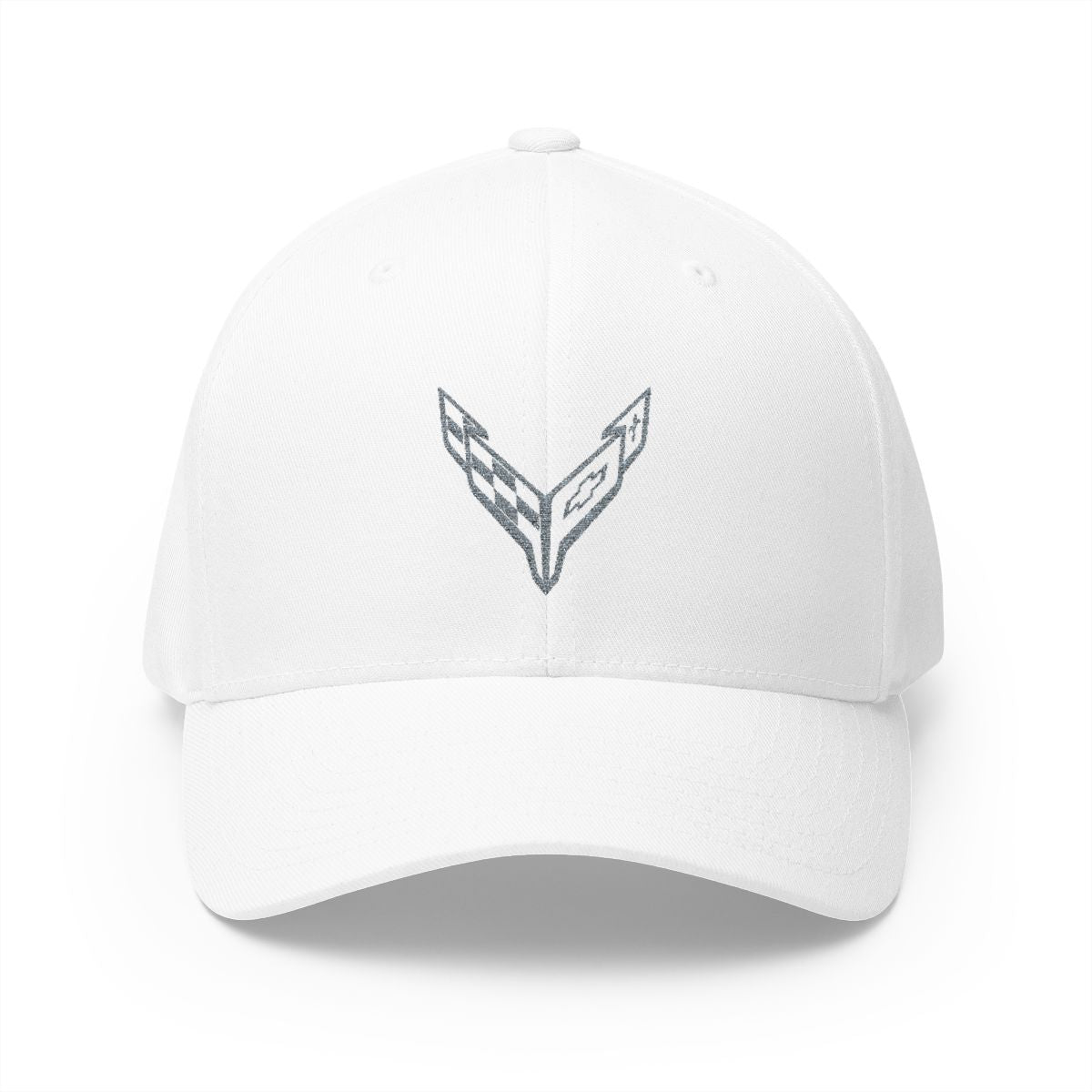 Corvette C8 Logo Gray Edition  Baseball Cap Black