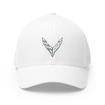 Corvette C8 Logo Gray Edition  Baseball Cap Black