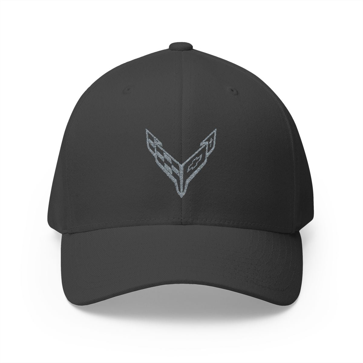 Corvette C8 Logo Gray Edition  Baseball Cap Black