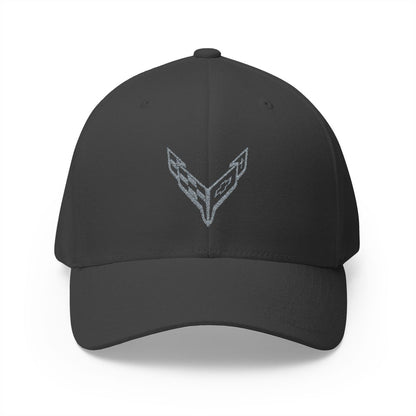 Corvette C8 Logo Blue Edition  Baseball Cap Black