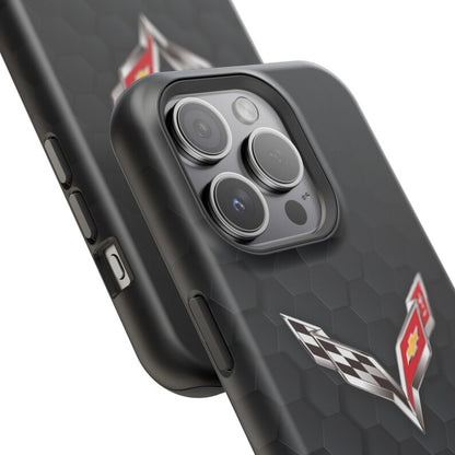 Corvette iPhone Case - Corvette Samsung Phone Case - Cell Phone Case - Impact Resistant - Rubber Liner - Matte or Glossy - C7 Logo