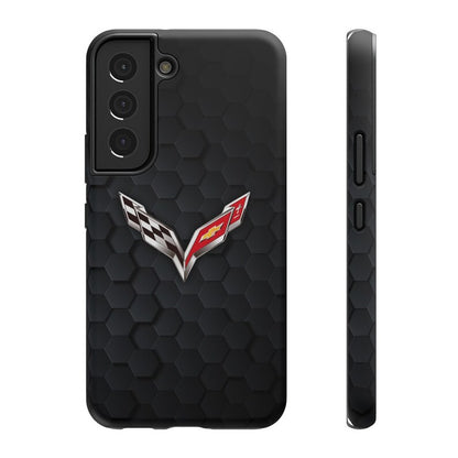 Corvette iPhone Case - Corvette Samsung Phone Case - Cell Phone Case - Impact Resistant - Rubber Liner - Matte or Glossy - C7 Logo