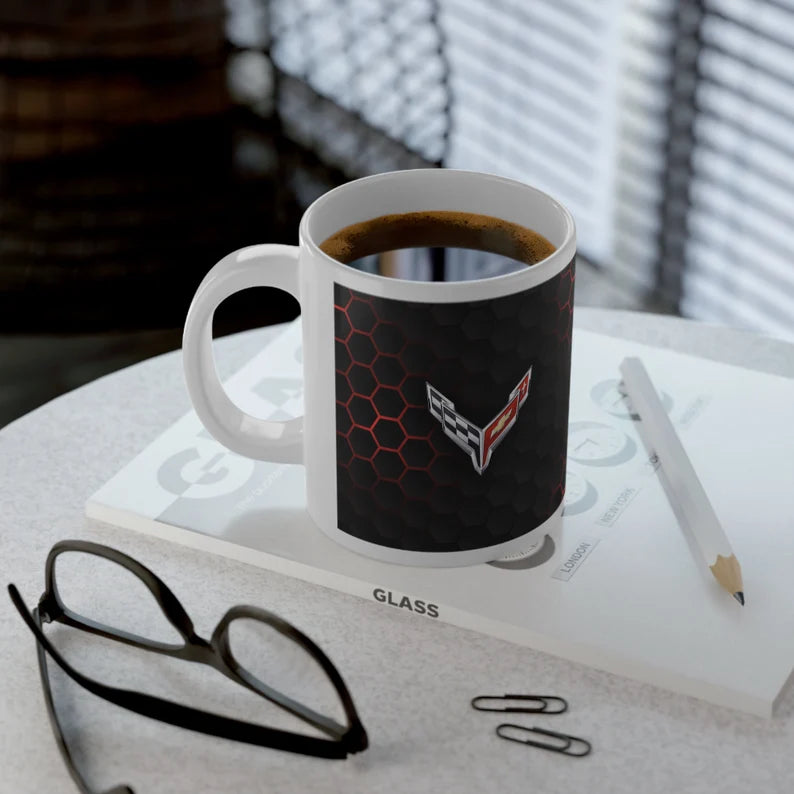 Jumbo 20oz. Corvette Mug - Corvette Ceramic Mug - Coffee Mug - Chevy Corvette Mug - Microwave-Safe - Gift for Car Enthusiasts