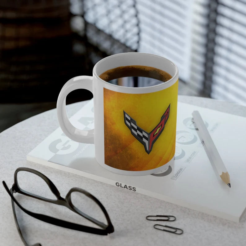 Jumbo 20oz. Corvette Mug - Corvette Ceramic Mug - Coffee Mug - Chevy Corvette Mug - Microwave-Safe - Gift for Car Enthusiasts