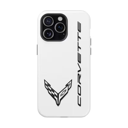 Corvette C8 iPhone Case - Corvette Samsung Phone Case - Cell Phone Case - Impact Resistant - Rubber Liner - Matte or Glossy- White Case