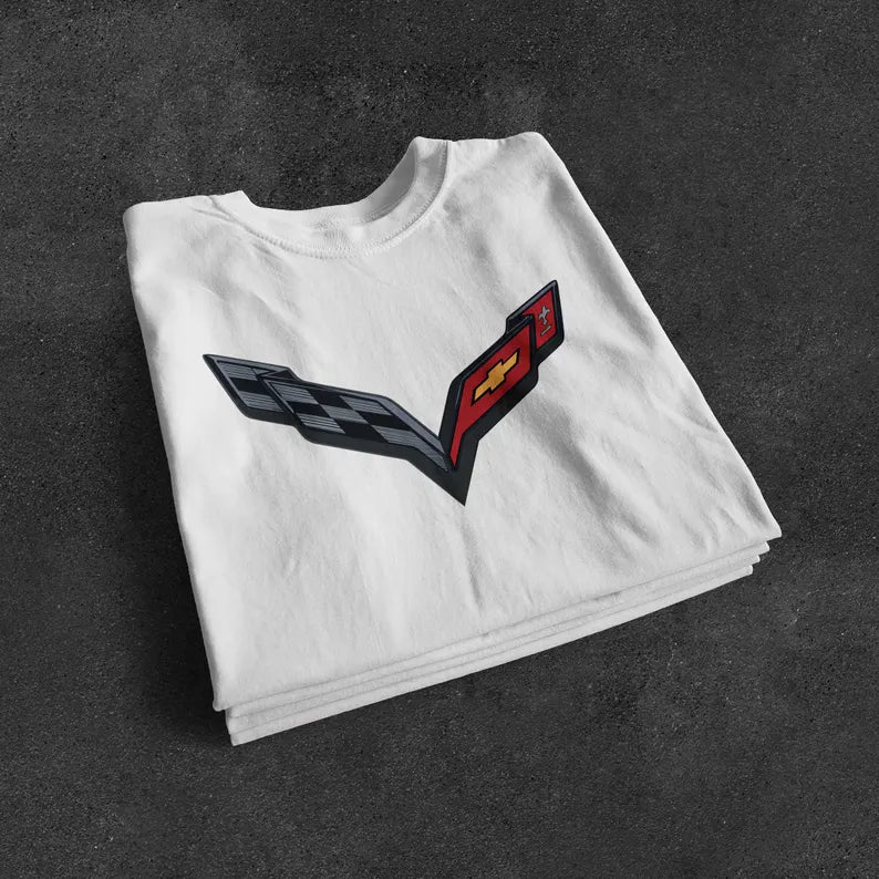 Corvette T-Shirt, Corvette Logo, Black C7 Emblem, Bella and Canvas Soft Tee, Corvette Apparel, Graphic Tee