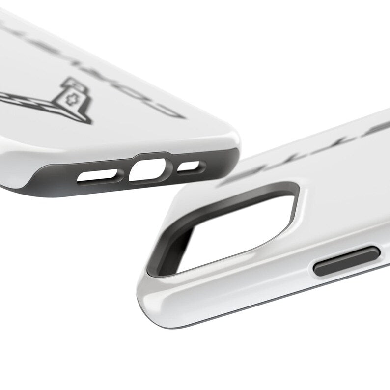 Corvette C8 iPhone Case - Corvette Samsung Phone Case - Cell Phone Case - Impact Resistant - Rubber Liner - Matte or Glossy- White Case