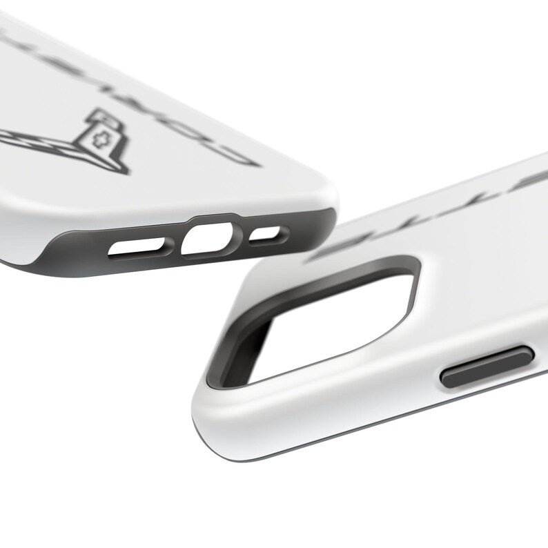 Corvette C8 iPhone Case - Corvette Samsung Phone Case - Cell Phone Case - Impact Resistant - Rubber Liner - Matte or Glossy- White Case