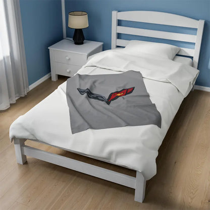 Corvette Blanket, C7 Corvette Gifts, Car Enthusist, Soft Blanket, Corvette Logo, Velveteen Blanket, Car Guy Gifts, Corvette Accessory
