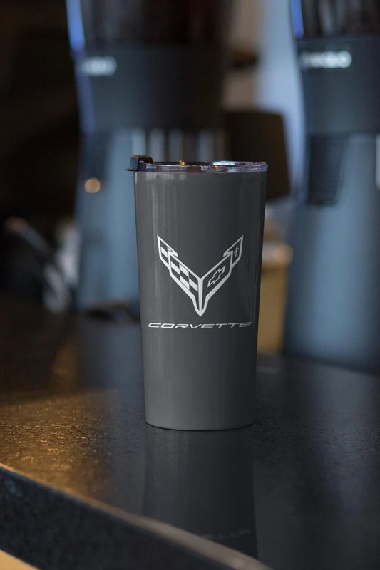 Corvette Tumbler, Stainless Steel Tumbler, Insulated, Corvette Accessories, Dishwasher Safe, Gifts for Car Guys and Car Girls, C8 Logo