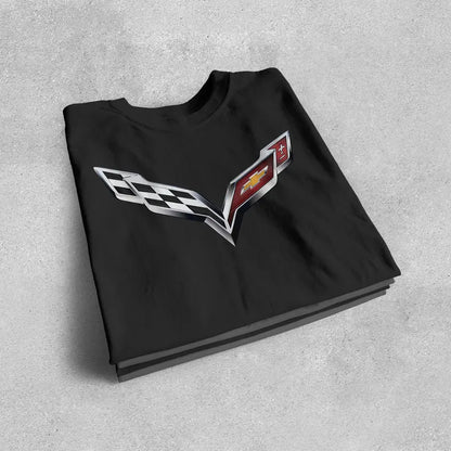 Corvette T-Shirt, Corvette Logo, Chrome C7 Emblem, Bella and Canvas Soft Tee, Corvette Apparel, Graphic Tee