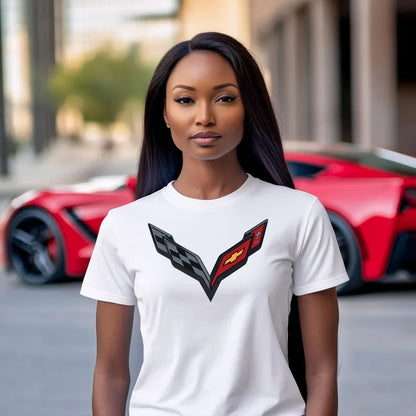 Corvette T-Shirt, Corvette Logo, Black C7 Emblem, Bella and Canvas Soft Tee, Corvette Apparel, Graphic Tee