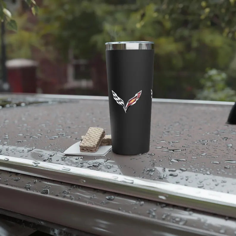 Corvette C7 Tumbler, Stainless Steel Tumbler, 22oz., Insulated, Corvette Accessories, Dishwasher Safe, Gifts for Car Guys and Girls