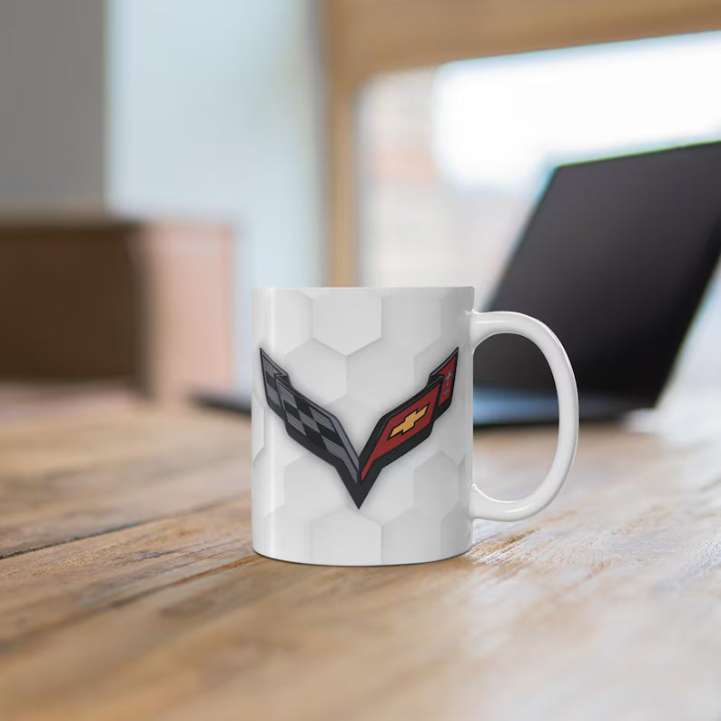 Corvette Coffee Mug - Corvette Ceramic Mug - 11oz. Coffee Mug - Chevy Corvette Mug - Microwave-Safe - Gift for Car Enthusiasts