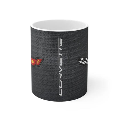 Corvette Coffee Mug - Corvette Ceramic Mug - 11oz. Coffee Mug - Chevy Corvette Mug - Microwave-Safe - Gift for Car Enthusiasts - C6 Logo