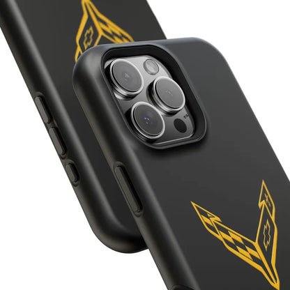 Corvette iPhone Case - Corvette Accessories - Cell Phone Case - Impact Resistant - Rubber Liner - Matte or Glossy - Corvette Logo - C8