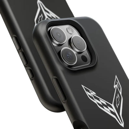 Corvette iPhone Case - Corvette Accessories - Cell Phone Case - Impact Resistant - Rubber Liner - Matte or Glossy - Corvette Logo - C8
