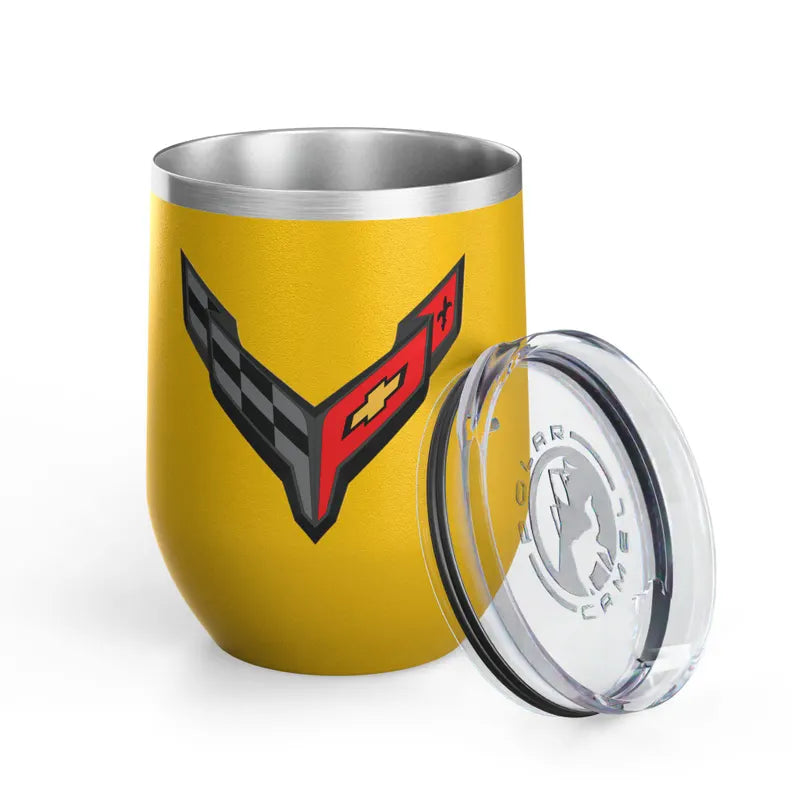 Corvette Wine Tumbler, 12oz, C8 Logo, Beverage Tumbler, Wine Cup, Corvette Logo, Gifts for Car Guys, Gifts for Car Girls
