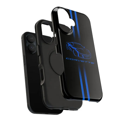 Corvette iPhone Case - Corvette Accessories - Cell Phone Case - Impact Resistant - Rubber Liner - Matte or Glossy - Corvette Logo - C8