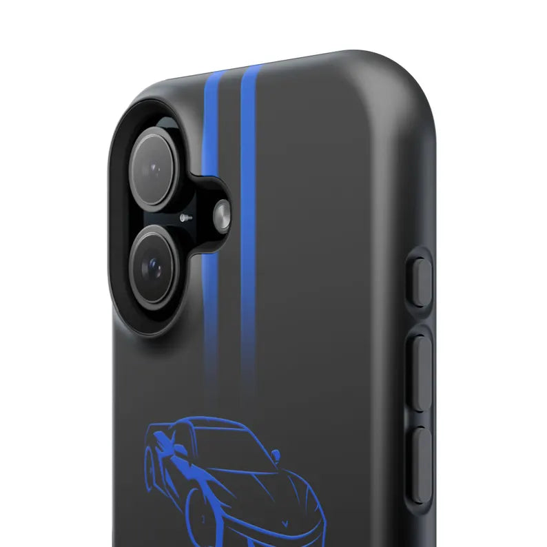 Corvette iPhone Case - Corvette Accessories - Cell Phone Case - Impact Resistant - Rubber Liner - Matte or Glossy - Corvette Logo - C8