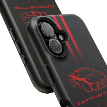 Corvette iPhone Case - Corvette Accessories - Cell Phone Case - Impact Resistant - Rubber Liner - Matte or Glossy - Corvette Logo - C8