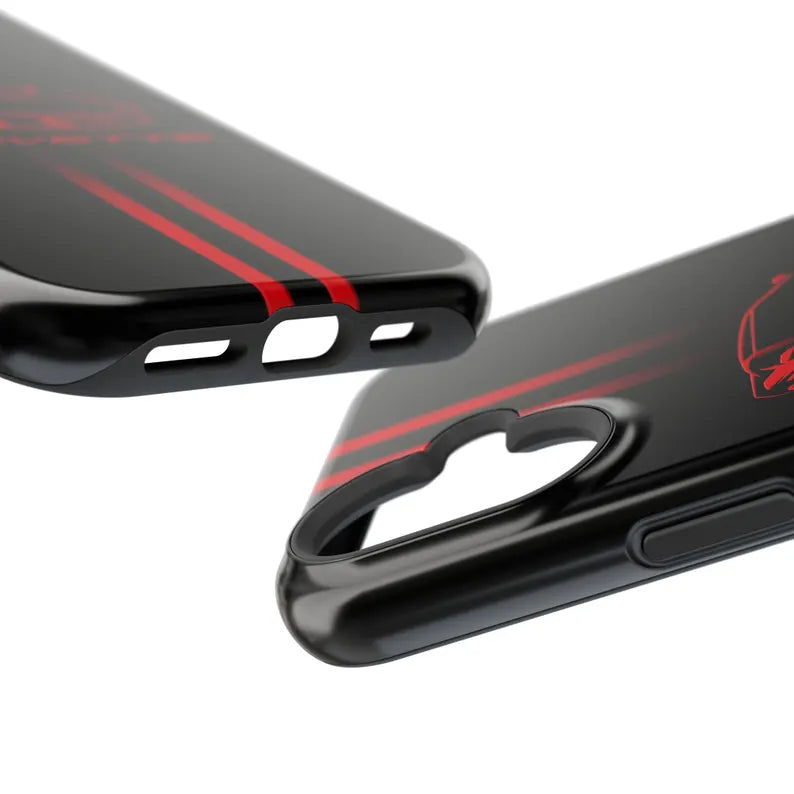Corvette iPhone Case - Corvette Accessories - Cell Phone Case - Impact Resistant - Rubber Liner - Matte or Glossy - Corvette Logo - C8