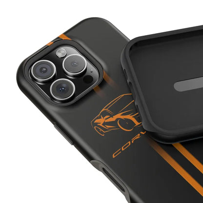 Corvette iPhone Case - Corvette Accessories - Cell Phone Case - Impact Resistant - Rubber Liner - Matte or Glossy - Corvette Logo - C8
