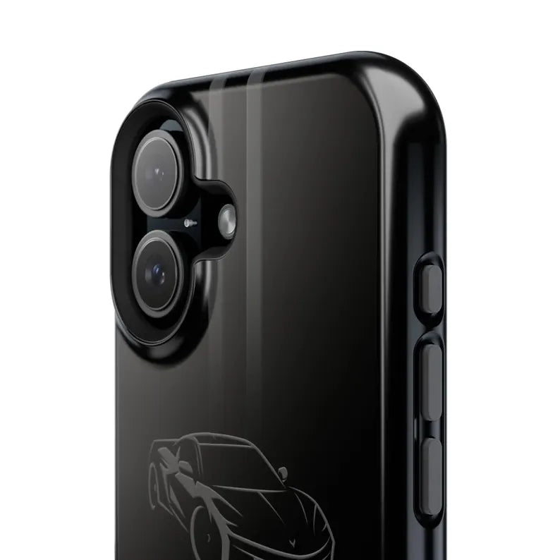 Corvette iPhone Case - Corvette Accessories - Cell Phone Case - Impact Resistant - Rubber Liner - Matte or Glossy - Corvette Logo - C8