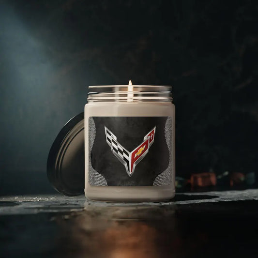 Corvette C8 Logo Scented Soy Candle, 10 Options for Scent, Home Décor, Gifts for Him, Man Cave Candles, Gifts for Car Girls, Corvette Swag