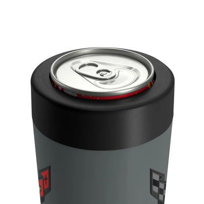 Corvette C8 Gray Can Coozie for Fans, Beer and Soda Holder, Drink Insulator, Gift for Car Enthusiasts, Racing Events, Tailgating, C8 Logo