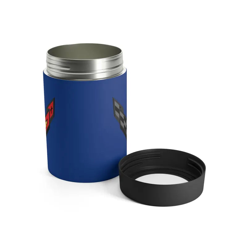 Corvette C8 Blue Can Coozie for Fans, Beer and Soda Holder, Drink Insulator, Gift for Car Enthusiasts, Racing Events, Tailgating, C8 Logo