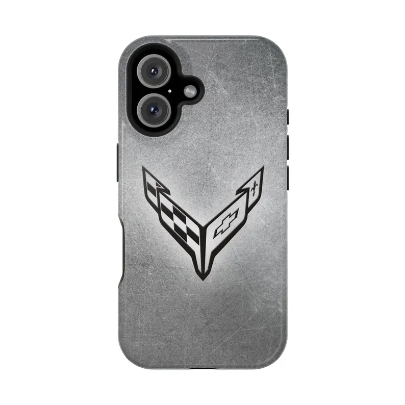 Corvette iPhone Case - Corvette Samsung Phone Case - Cell Phone Case - Impact Resistant - Rubber Liner - Matte or Glossy - C8 Logo