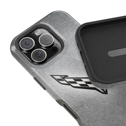 Corvette iPhone Case - Corvette Samsung Phone Case - Cell Phone Case - Impact Resistant - Rubber Liner - Matte or Glossy - C8 Logo